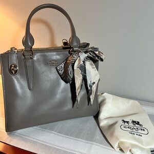 Coach Charcoal Leather Satchel